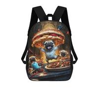 sinyumoney 3D Printed 17inch Backpacks Pug Party Children Backpacks Kids School Backpack Cute Travel Bags Outdoor Casual Daypack for Boys