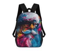 sinyumoney 3D Printed 17inch Backpacks Santa Claus Paint Splash Children Backpacks Kids School Backpack Cute Travel Bags Outdoor Casual Daypack for Boys