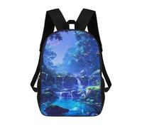 sinyumoney 3D Printed 17inch Backpacks Sapphire Forest Children Backpacks Kids School Backpack Cute Travel Bags Outdoor Casual Daypack for Boys