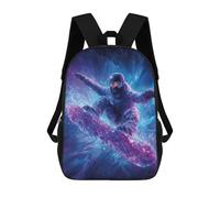 sinyumoney 3D Printed 17inch Backpacks Snowboarder in Action -3 Children Backpacks Kids School Backpack Cute Travel Bags Outdoor Casual Daypack for Boys