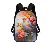 sinyumoney 3D Printed 17inch Backpacks Songbird Symphony Children Backpacks Kids School Backpack Cute Travel Bags Outdoor Casual Daypack for Boys