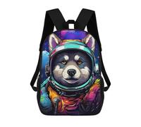 sinyumoney 3D Printed 17inch Backpacks Space Dog Explorer-100 Children Backpacks Kids School Backpack Cute Travel Bags Outdoor Casual Daypack for Boys