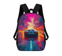 sinyumoney 3D Printed 17inch Backpacks Speeding Sports Car Artwork Children Backpacks Kids School Backpack Cute Travel Bags Outdoor Casual Daypack for Boys