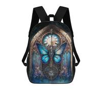 sinyumoney 3D Printed 17inch Backpacks Steampunk Butterfly Clock Art Print Children Backpacks Kids School Backpack Cute Travel Bags Outdoor Casual Daypack for Boys