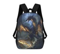 sinyumoney 3D Printed 17inch Backpacks Thundering Dragon Artwork Children Backpacks Kids School Backpack Cute Travel Bags Outdoor Casual Daypack for Boys