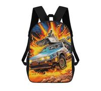 sinyumoney 3D Printed 17inch Backpacks Time Machine Adventure Children Backpacks Kids School Backpack Cute Travel Bags Outdoor Casual Daypack for Boys