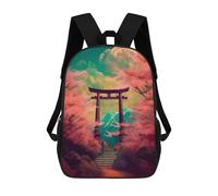 sinyumoney 3D Printed 17inch Backpacks Torii Gate And Spring Children Backpacks Kids School Backpack Cute Travel Bags Outdoor Casual Daypack for Boys