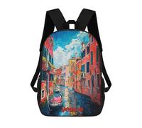 sinyumoney 3D Printed 17inch Backpacks Venice Art Children Backpacks Kids School Backpack Cute Travel Bags Outdoor Casual Daypack for Boys