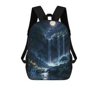 sinyumoney 3D Printed 17inch Backpacks Waterfall In The Night Children Backpacks Kids School Backpack Cute Travel Bags Outdoor Casual Daypack for Boys
