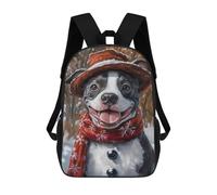 sinyumoney 3D Printed 17inch Backpacks Winter Dog Portrait Children Backpacks Kids School Backpack Cute Travel Bags Outdoor Casual Daypack for Boys