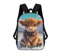 sinyumoney 3D Printed 17inch Backpacks Winter Wonderland Calf Children Backpacks Kids School Backpack Cute Travel Bags Outdoor Casual Daypack for Boys