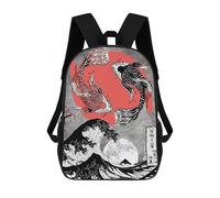 sinyumoney 3D Printed 17inch Backpacks Yin Yang Koi Fish Children Backpacks Kids School Backpack Cute Travel Bags Outdoor Casual Daypack for Boys