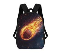 sinyumoney 3D Printed 17inch Basketball On Fire Children's School Bags Rucksacks High Capacity Travel Kids School Bag Fashion Book Bags Boy Girl Back Pack