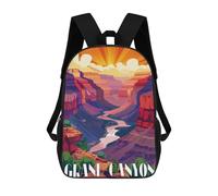 sinyumoney 3D Printed 17inch Canyon Sunrise Children's School Bags Rucksacks High Capacity Travel Kids School Bag Fashion Book Bags Boy Girl Back Pack