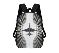 sinyumoney 3D Printed 17inch Children's Backpacks Airliner Plane Bottom View Book Bags Boy Girl Kids School Bag School Backpack With Big Pockets for Kids School