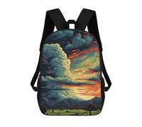 sinyumoney 3D Printed 17inch Children's Backpacks Amazonian Sunset Serenity Book Bags Boy Girl Kids School Bag School Backpack With Big Pockets for Kids School