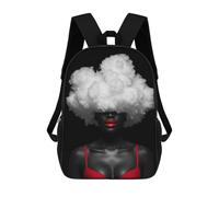 sinyumoney 3D Printed 17inch Children's Backpacks Cloud Hairstyle with Red Lingerie Book Bags Boy Girl Kids School Bag School Backpack With Big Pockets for Kids School