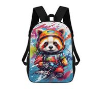 sinyumoney 3D Printed 17inch Children's Backpacks Cosmic Red Panda Explorer-7 Book Bags Boy Girl Kids School Bag School Backpack With Big Pockets for Kids School
