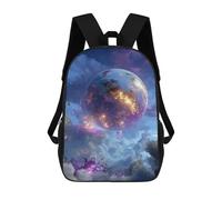 sinyumoney 3D Printed 17inch Children's Backpacks Galactic Dreamscape -1 Book Bags Boy Girl Kids School Bag School Backpack With Big Pockets for Kids School