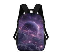 sinyumoney 3D Printed 17inch Children's Backpacks Galactic Dreamscape -4 Book Bags Boy Girl Kids School Bag School Backpack With Big Pockets for Kids School