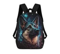 sinyumoney 3D Printed 17inch Children's Backpacks Galactic German Shepherd Art Print -6 Book Bags Boy Girl Kids School Bag School Backpack With Big Pockets for Kids School