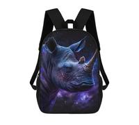 sinyumoney 3D Printed 17inch Children's Backpacks Galactic Rhino Majesty -1 Book Bags Boy Girl Kids School Bag School Backpack With Big Pockets for Kids School