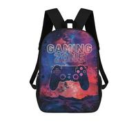 sinyumoney 3D Printed 17inch Children's Backpacks Gaming Stick Consol Galaxy Book Bags Boy Girl Kids School Bag School Backpack With Big Pockets for Kids School