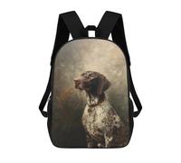 sinyumoney 3D Printed 17inch Children's Backpacks German Shorthaired Pointer Painting-1 Book Bags Boy Girl Kids School Bag School Backpack With Big Pockets for Kids School