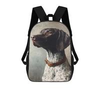 sinyumoney 3D Printed 17inch Children's Backpacks German Shorthaired Pointer Painting-4 Book Bags Boy Girl Kids School Bag School Backpack With Big Pockets for Kids School