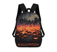 sinyumoney 3D Printed 17inch Children's Backpacks Halloween Horror Poster Book Bags Boy Girl Kids School Bag School Backpack With Big Pockets for Kids School