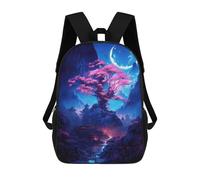 sinyumoney 3D Printed 17inch Children's Backpacks Japan Cherry Blossom Tree Book Bags Boy Girl Kids School Bag School Backpack With Big Pockets for Kids School