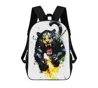sinyumoney 3D Printed 17inch Children's Backpacks Roaring Black Panther Digital Art Book Bags Boy Girl Kids School Bag School Backpack With Big Pockets for Kids School