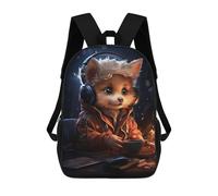 sinyumoney 3D Printed 17inch Children's Backpacks Silly Gaming Fox Book Bags Boy Girl Kids School Bag School Backpack With Big Pockets for Kids School