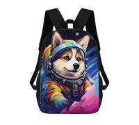 sinyumoney 3D Printed 17inch Children's Backpacks Space Dog Explorer-99 Book Bags Boy Girl Kids School Bag School Backpack With Big Pockets for Kids School