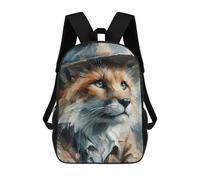 sinyumoney 3D Printed 17inch Children's Backpacks The Day Sherlock Turned Into A Fox Book Bags Boy Girl Kids School Bag School Backpack With Big Pockets for Kids School