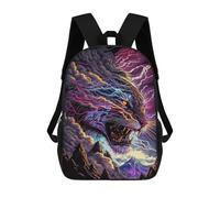 sinyumoney 3D Printed 17inch Children's Backpacks Thundering Tiger Art Print Book Bags Boy Girl Kids School Bag School Backpack With Big Pockets for Kids School
