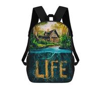 sinyumoney 3D Printed 17inch Children's Backpacks Tree Is Life Book Bags Boy Girl Kids School Bag School Backpack With Big Pockets for Kids School