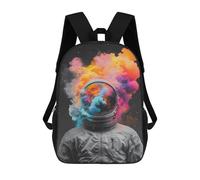 sinyumoney 3D Printed 17inch Colorful Astronaut Helmet Children's School Bags Rucksacks High Capacity Travel Kids School Bag Fashion Book Bags Boy Girl Back Pack