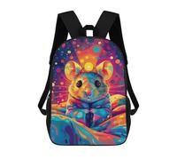 sinyumoney 3D Printed 17inch Colorful Mouse Art Print-1 Children's School Bags Rucksacks High Capacity Travel Kids School Bag Fashion Book Bags Boy Girl Back Pack
