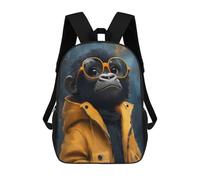 sinyumoney 3D Printed 17inch Cool Monkey in Sunglasses Children's School Bags Rucksacks High Capacity Travel Kids School Bag Fashion Book Bags Boy Girl Back Pack