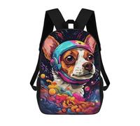 sinyumoney 3D Printed 17inch Cosmic Canine Adventure Children's School Bags Rucksacks High Capacity Travel Kids School Bag Fashion Book Bags Boy Girl Back Pack
