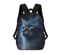 sinyumoney 3D Printed 17inch Cosmic Cat Portrait-6 Children's School Bags Rucksacks High Capacity Travel Kids School Bag Fashion Book Bags Boy Girl Back Pack