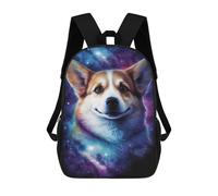 sinyumoney 3D Printed 17inch Cosmic Corgi Canvas Wall Art Children's School Bags Rucksacks High Capacity Travel Kids School Bag Fashion Book Bags Boy Girl Back Pack