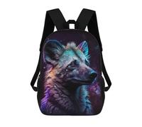 sinyumoney 3D Printed 17inch Cosmic Hyena Portrait Children's School Bags Rucksacks High Capacity Travel Kids School Bag Fashion Book Bags Boy Girl Back Pack