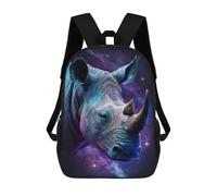 sinyumoney 3D Printed 17inch Cosmic Rhino Portrait-1 Children's School Bags Rucksacks High Capacity Travel Kids School Bag Fashion Book Bags Boy Girl Back Pack