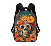 sinyumoney 3D Printed 17inch Day of The Dead Artwork-1 Children's School Bags Rucksacks High Capacity Travel Kids School Bag Fashion Book Bags Boy Girl Back Pack