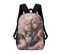 sinyumoney 3D Printed 17inch Fantasy Fairy Cat Artwork-1 Children's School Bags Rucksacks High Capacity Travel Kids School Bag Fashion Book Bags Boy Girl Back Pack