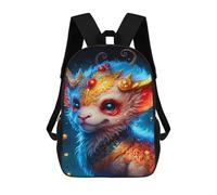 sinyumoney 3D Printed 17inch Fantasy Horned Beast Art Print Children's School Bags Rucksacks High Capacity Travel Kids School Bag Fashion Book Bags Boy Girl Back Pack