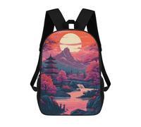 sinyumoney 3D Printed 17inch Fantasy Nature Japan 05 Children's School Bags Rucksacks High Capacity Travel Kids School Bag Fashion Book Bags Boy Girl Back Pack