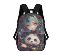 sinyumoney 3D Printed 17inch Fantasy Panda Artwork Children's School Bags Rucksacks High Capacity Travel Kids School Bag Fashion Book Bags Boy Girl Back Pack